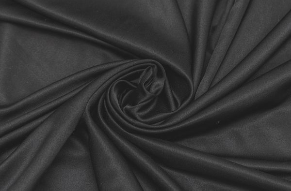SILK NYLON STRETCH SATIN LEO BLACK